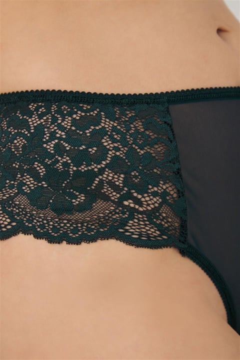 Plus Size Brazilian Lace Panty with Tulle Accents