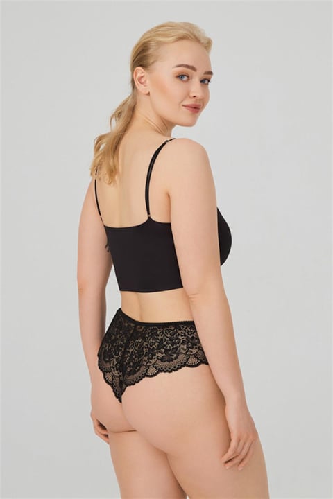 Plus Size Brazilian Lace Panty with Tulle Accents